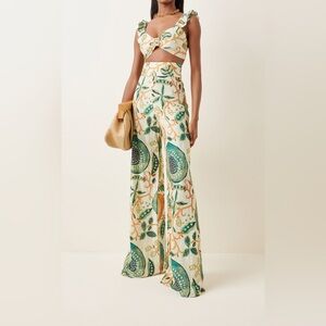 Alexis Ricarda Printed Linen-Blend Wide-Leg Pants